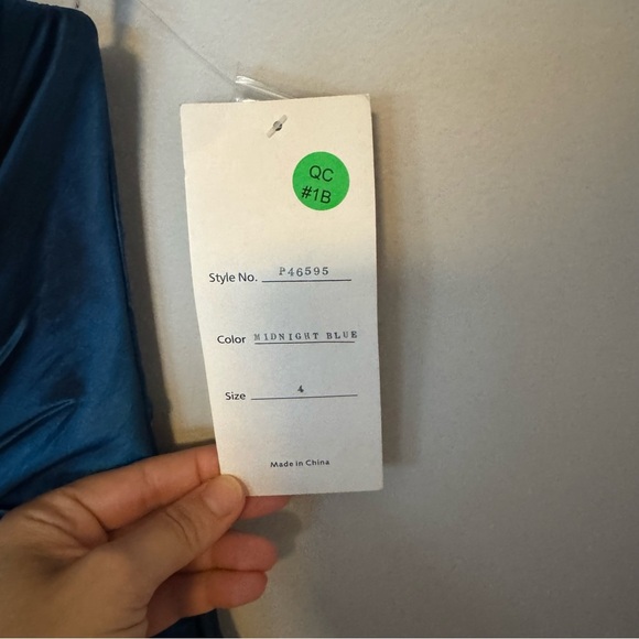 Y2K NWT Precious Formals Midnight Blue Beaded Strapless Gown Size 4 | Prom Dress - Picture 3 of 10